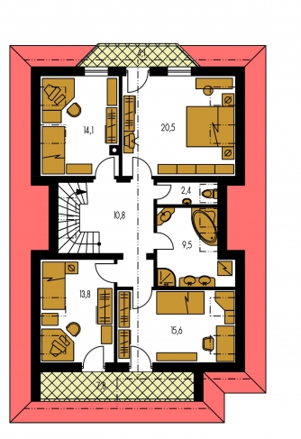 Image miroir | Plan de sol du premier étage - ELEGANT 120